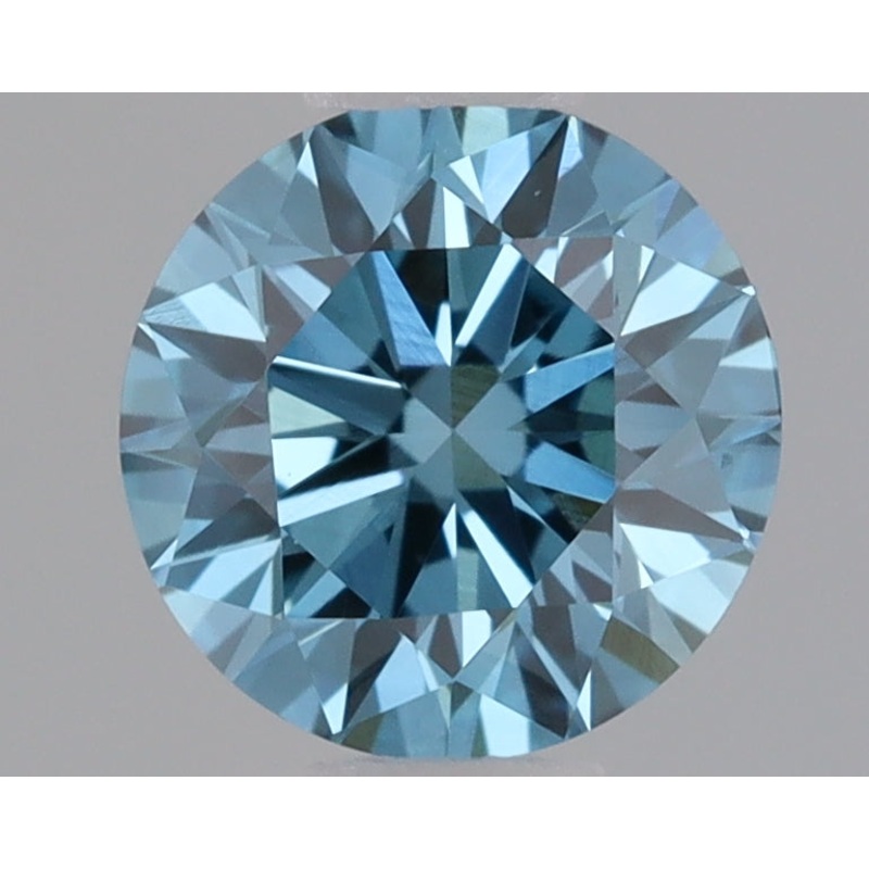 0.41 Ct Round Lab Diamond  Fancy Vivid Blue  VS1  Ideal Cut  IGI