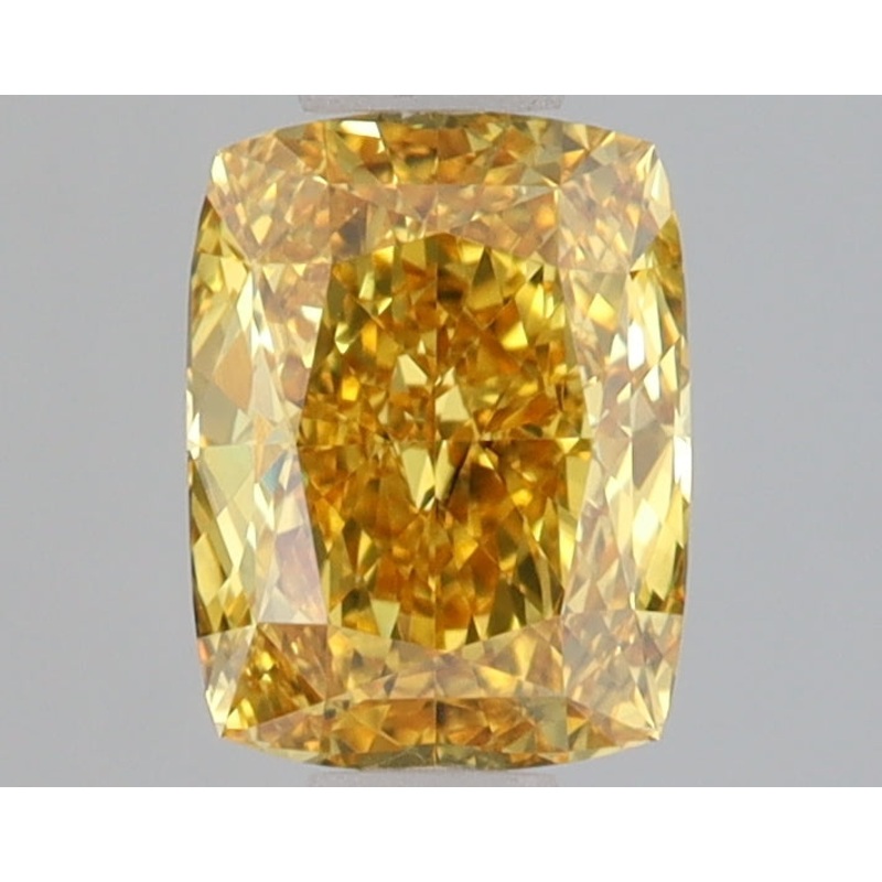 1.13 Ct Cushion Lab Diamond  Fancy Vivid Yellow  VS1   IGI