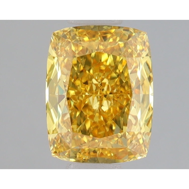 1.3 Ct Cushion Lab Diamond  Fancy Vivid Yellow  VS1   IGI