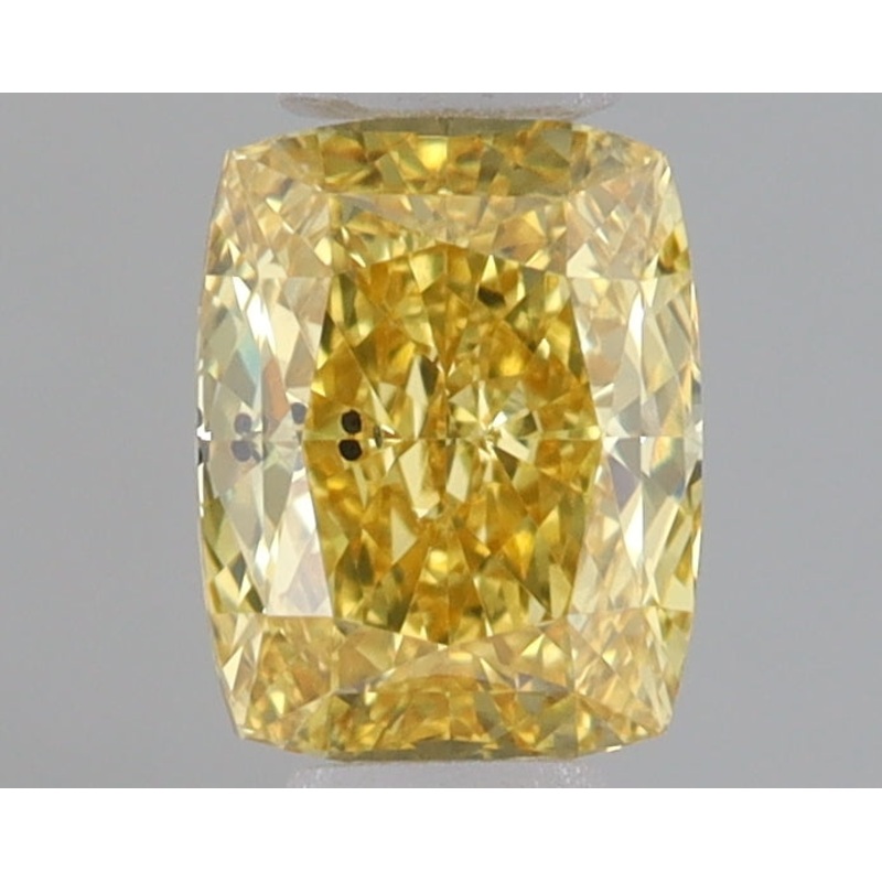 0.59 Ct Cushion Lab Diamond  Fancy Vivid Yellow  SI1   IGI