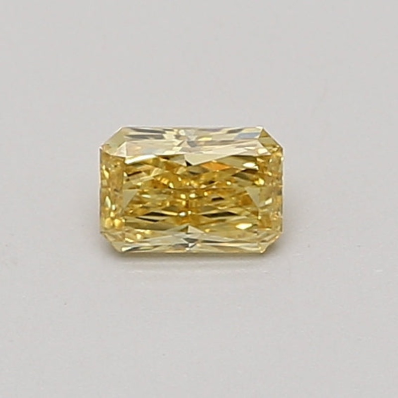 0.33 Ct Radiant Lab Diamond  Fancy Vivid Yellow  VVS2   IGI