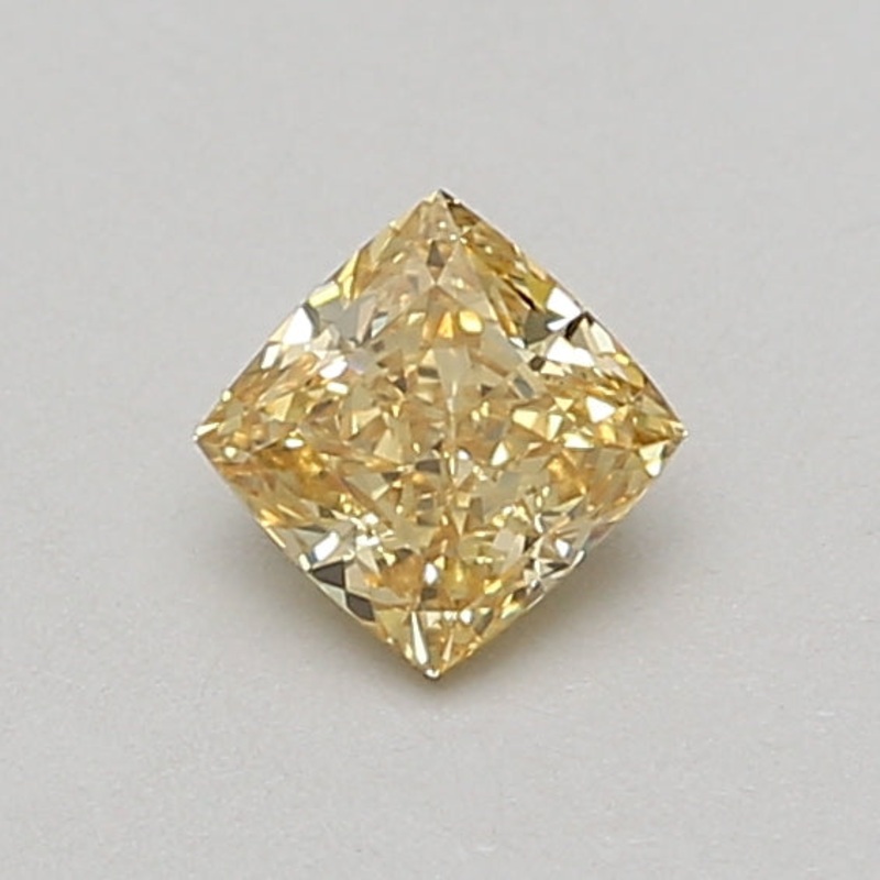 0.54 Ct Cushion Lab Diamond  Fancy Vivid Yellow  VVS2   IGI