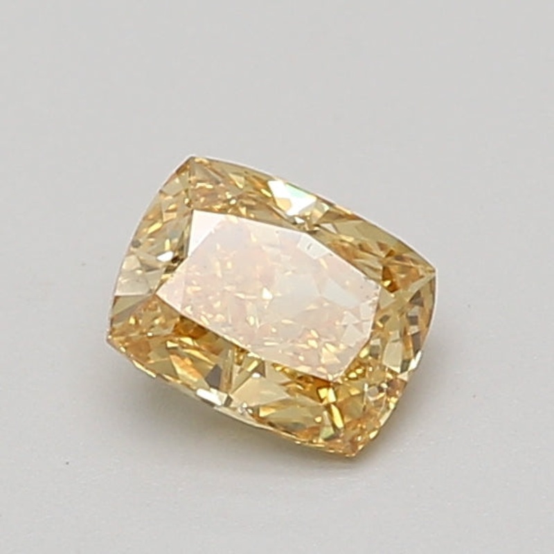 0.7 Ct Cushion Lab Diamond  Fancy Vivid Yellow  VVS2   IGI