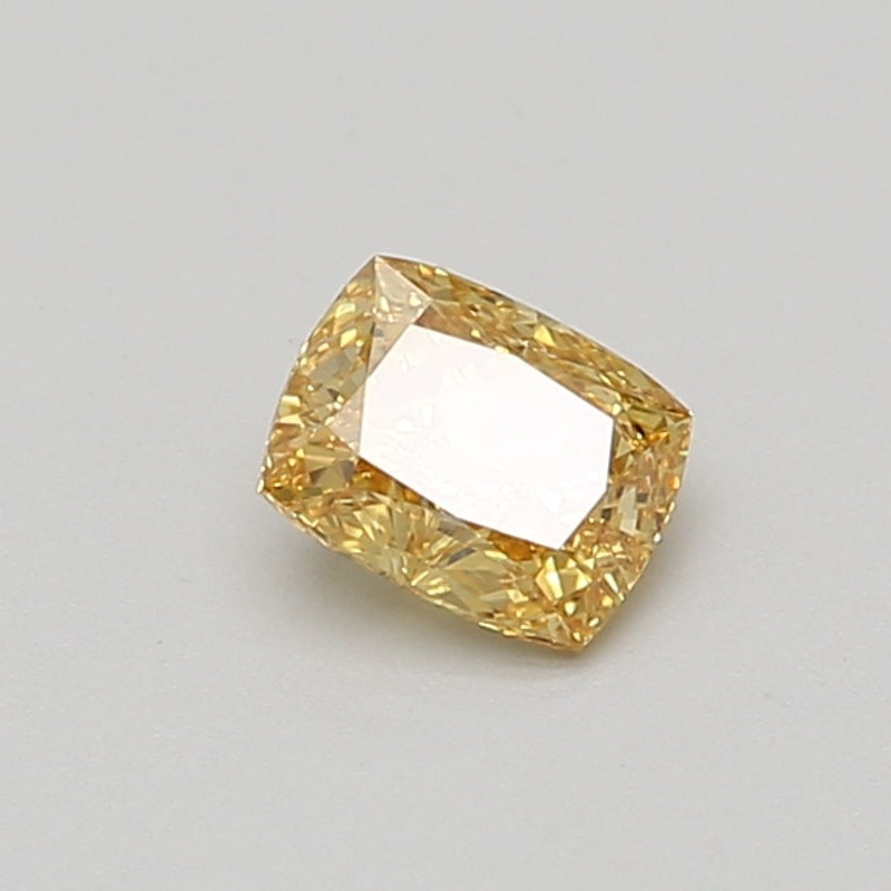 0.72 Ct Cushion Lab Diamond  Fancy Vivid Yellow  VS1   IGI