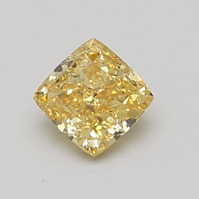 0.74 Ct Cushion Lab Diamond  Fancy Vivid Yellow  VS1   IGI