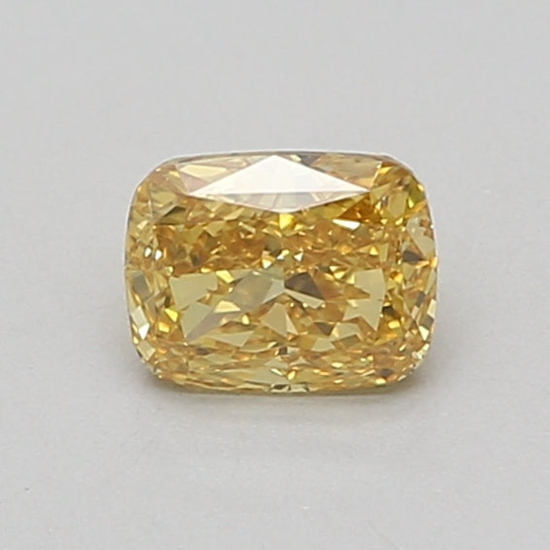 0.78 Ct Cushion Lab Diamond  Fancy Vivid Yellow  VS1   IGI