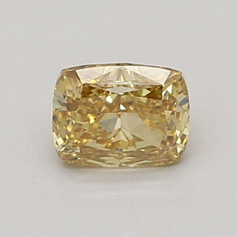 0.89 Ct Cushion Lab Diamond  Fancy Vivid Yellow  VVS2   IGI