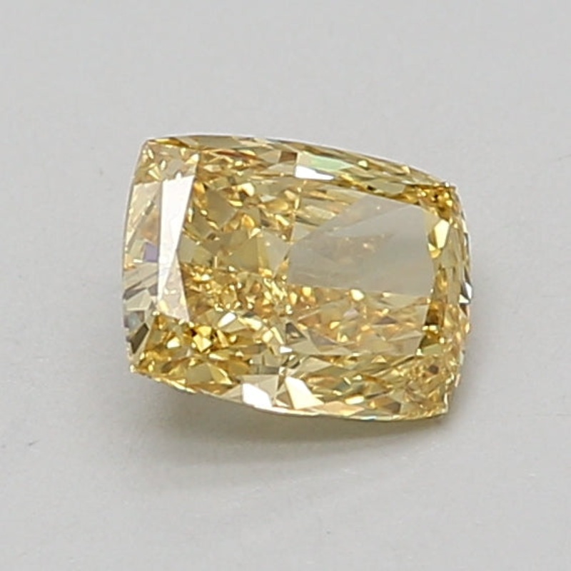0.93 Ct Cushion Lab Diamond  Fancy Vivid Yellow  VS1   IGI