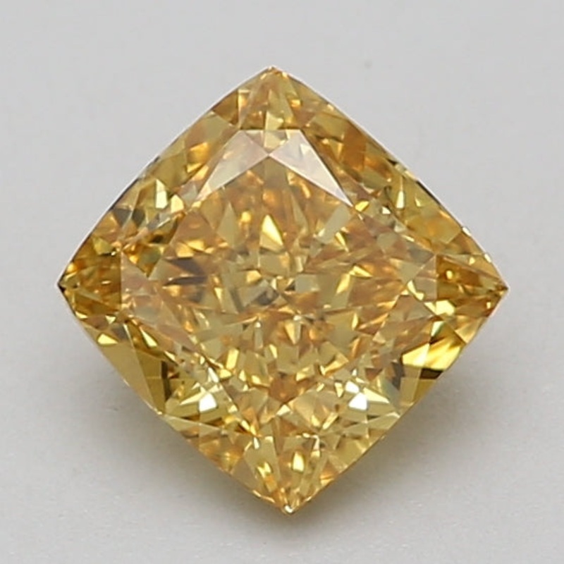 1.59 Ct Cushion Lab Diamond  Fancy Vivid Yellow  VVS2   IGI