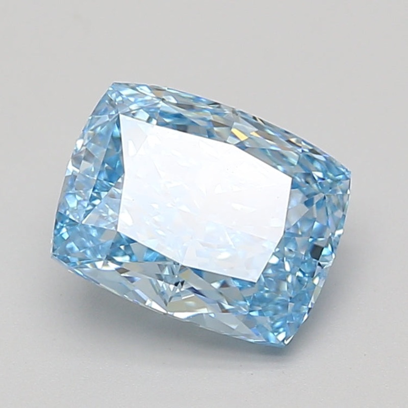 3.02 Ct Cushion Lab Diamond  Fancy Vivid Blue  VS1   IGI