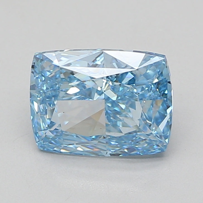 3.08 Ct Cushion Lab Diamond  Fancy Vivid Blue  VS2   IGI