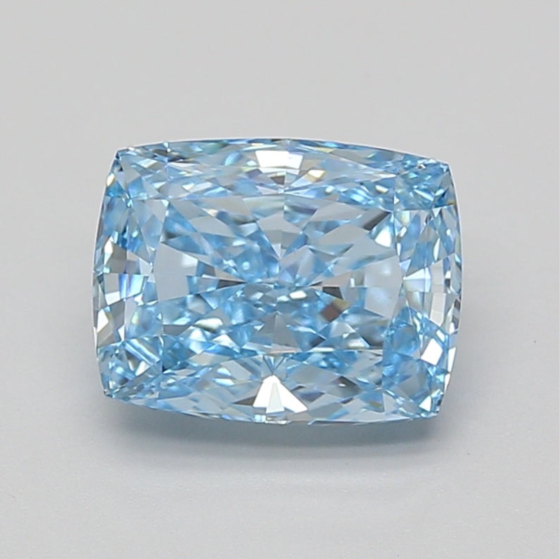 3.08 Ct Cushion Lab Diamond  Fancy Vivid Blue  VVS2   IGI