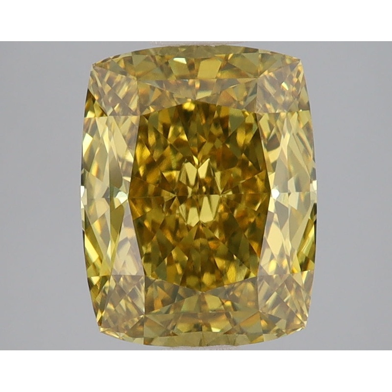 3.45 Ct Cushion Lab Diamond  Fancy Vivid Yellow  VS2   IGI