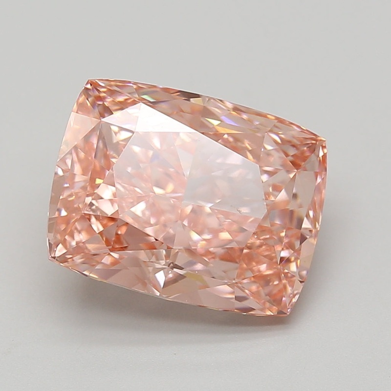 6.56 Ct Cushion Lab Diamond  Fancy Vivid Pink  VS1   IGI
