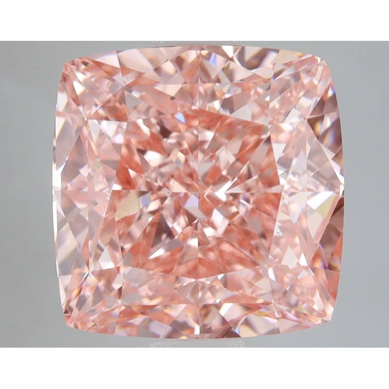 8.09 Ct Cushion Lab Diamond  Fancy Vivid Pink  VS1   IGI