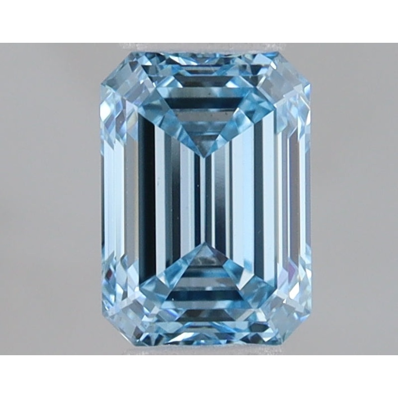 0.85 Ct Emerald Lab Diamond  Fancy Vivid Blue  VS1   IGI