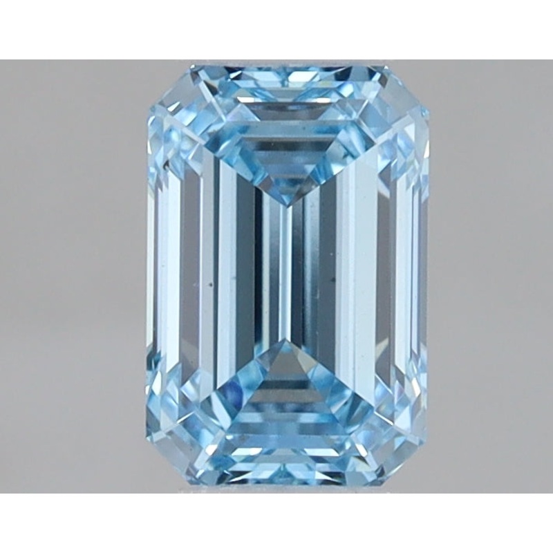 0.87 Ct Emerald Lab Diamond  Fancy Vivid Blue  VS1   IGI
