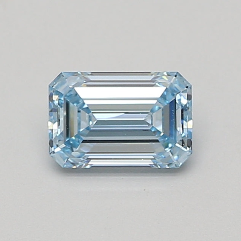0.97 Ct Emerald Lab Diamond  Fancy Intense Blue  VS2   IGI