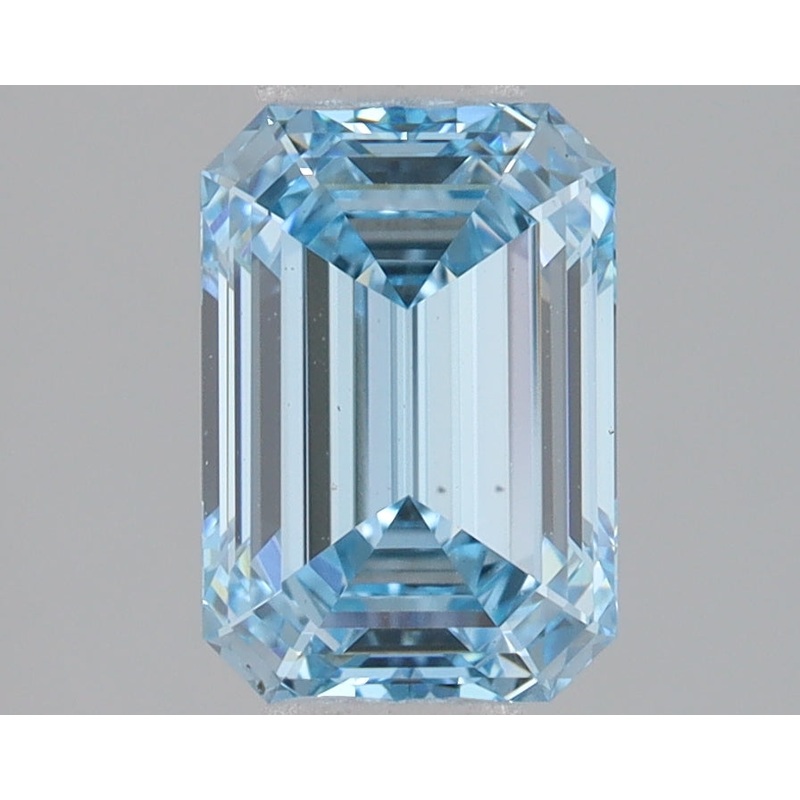 1.54 Ct Emerald Lab Diamond  Fancy Intense Blue  VS1   IGI