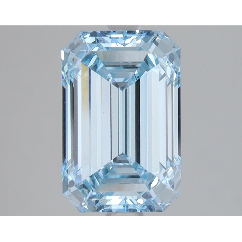 2.6 Ct Emerald Lab Diamond  Fancy Intense Blue  VVS2   IGI