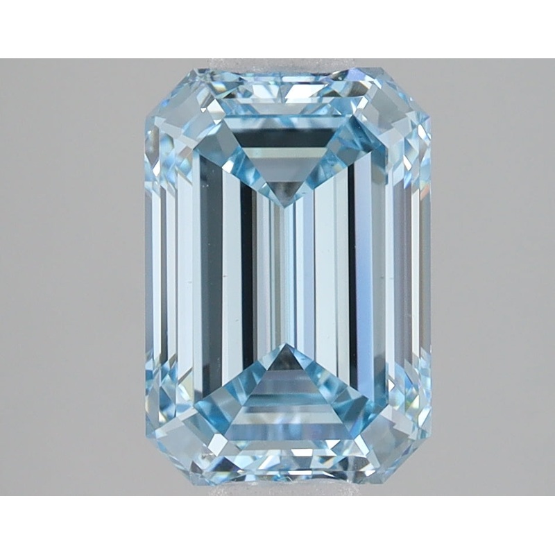 2.9 Ct Emerald Lab Diamond  Fancy Intense Blue  VS1   IGI