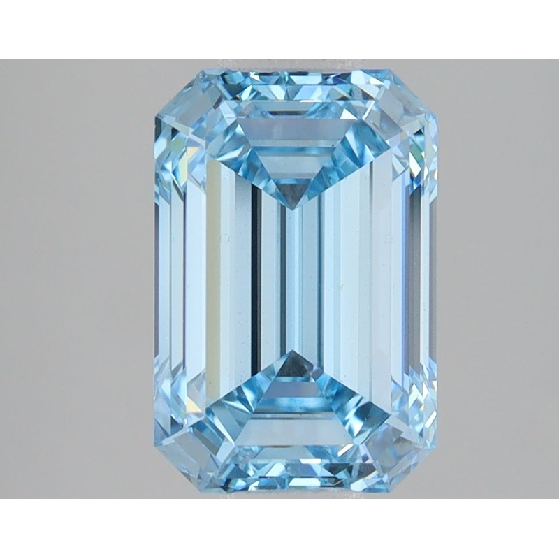 3.05 Ct Emerald Lab Diamond  Fancy Vivid Blue  VS2   IGI