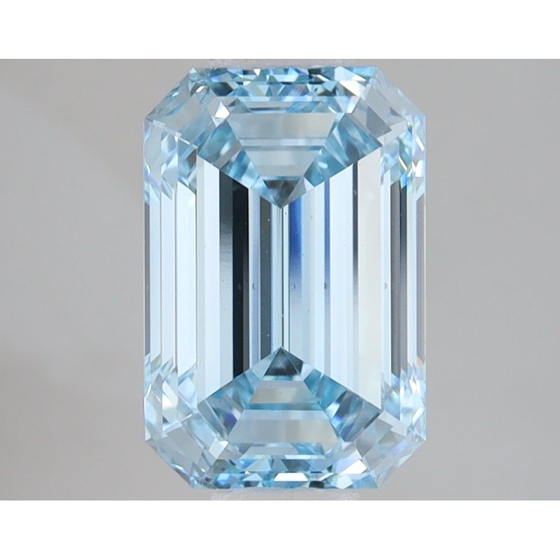 3.08 Ct Emerald Lab Diamond  Fancy Intense Blue  VS2   IGI