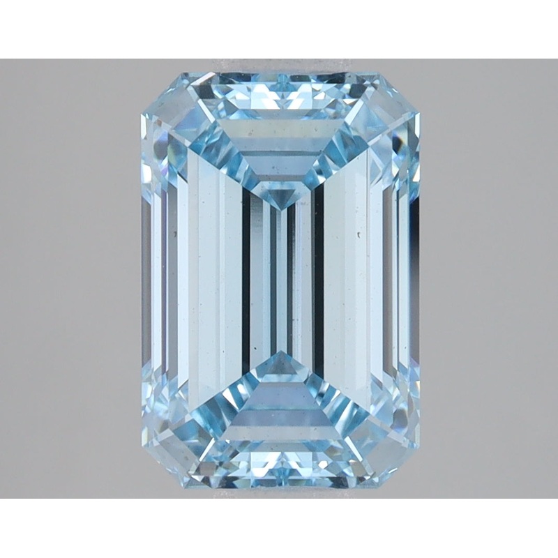 3.09 Ct Emerald Lab Diamond  Fancy Intense Blue  VS1   IGI