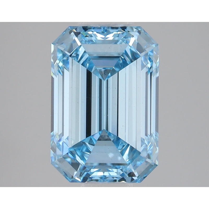 3 Ct Emerald Lab Diamond  Fancy Vivid Blue  VS1   IGI