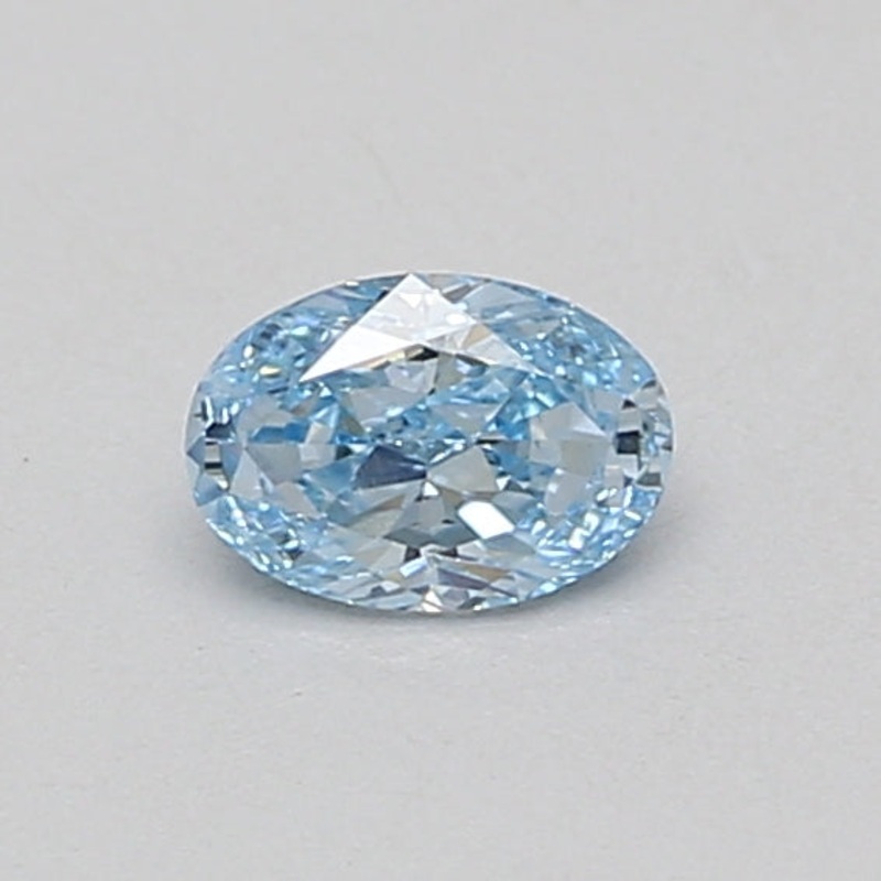 0.42 Ct Oval Lab Diamond  Fancy Vivid Blue  VVS2   IGI