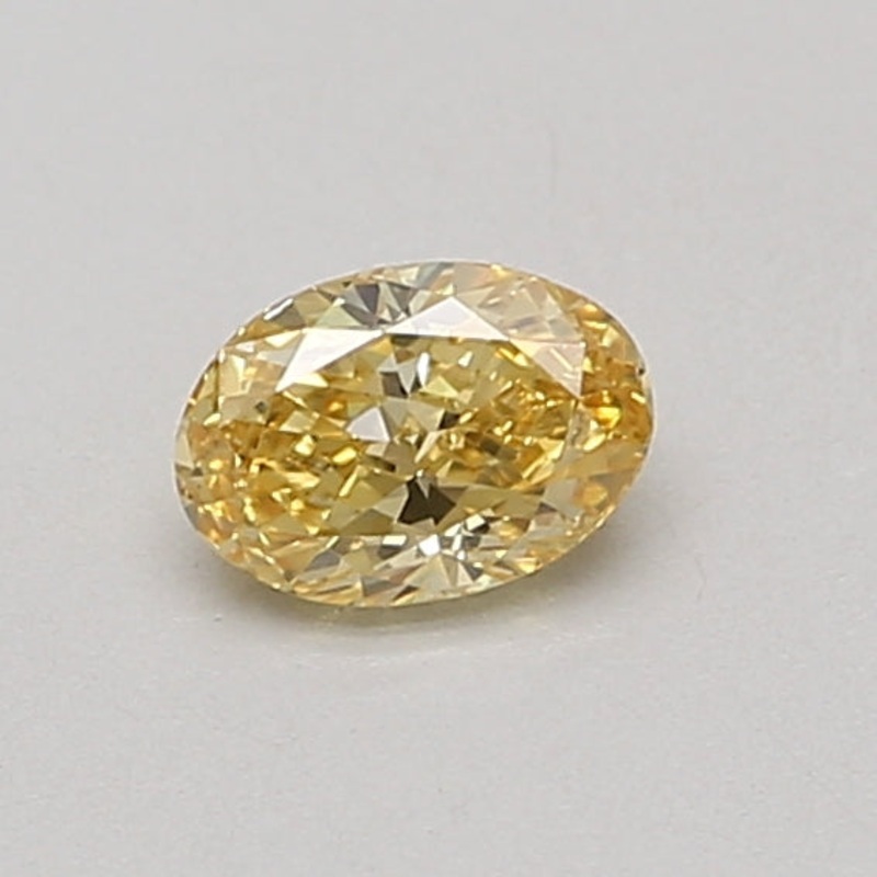 0.47 Ct Oval Lab Diamond  Fancy Vivid Yellow  VS1   IGI