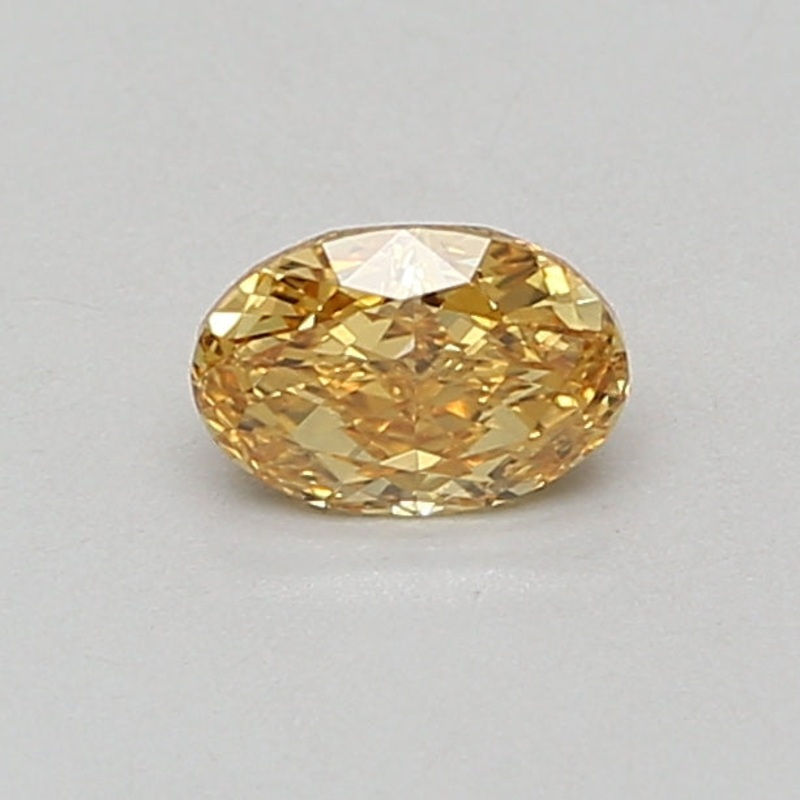 0.54 Ct Oval Lab Diamond  Fancy Vivid Yellow  VS1   IGI