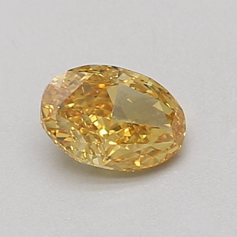 0.65 Ct Oval Lab Diamond  Fancy Vivid Yellow  VVS1   IGI