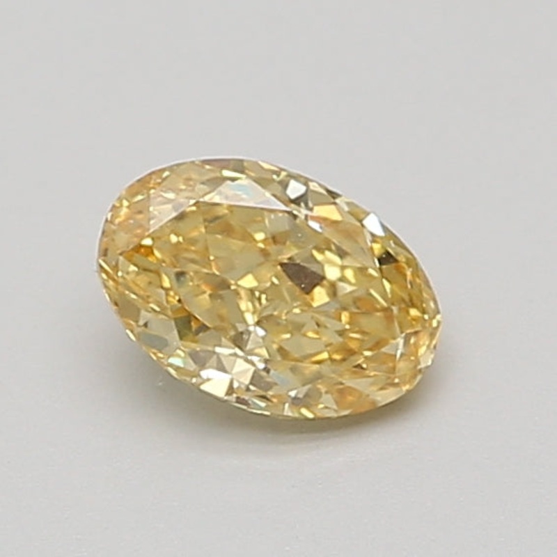 0.68 Ct Oval Lab Diamond  Fancy Vivid Yellow  VS1   IGI