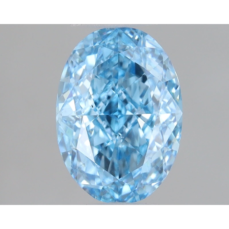 0.88 Ct Oval Lab Diamond  Fancy Vivid Blue  VVS2   IGI