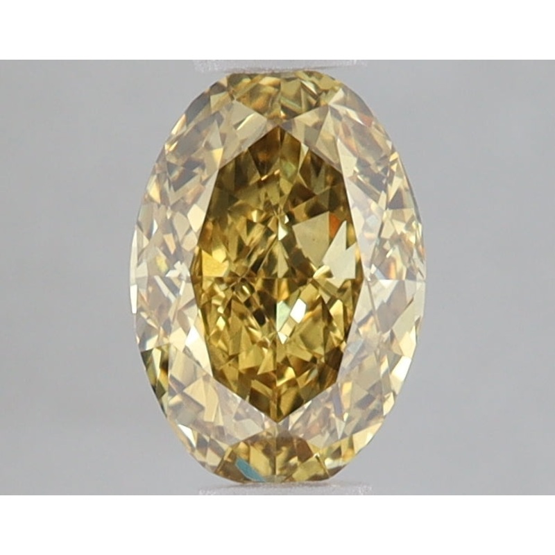 1.1 Ct Oval Lab Diamond  Fancy Vivid Grayish Yellow  VS2   IGI