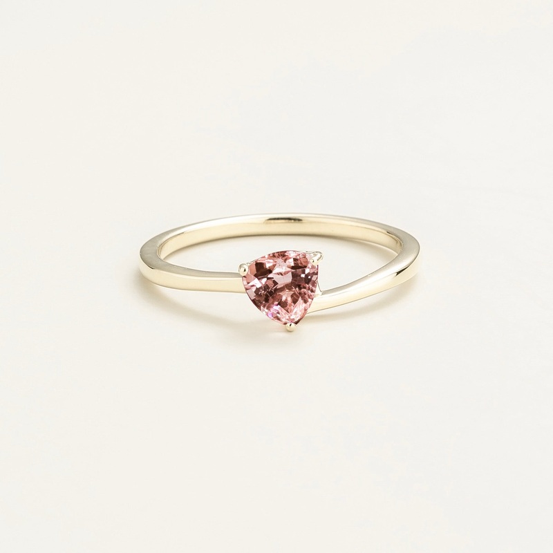 Trillion White Gold Ring Set With Morganite