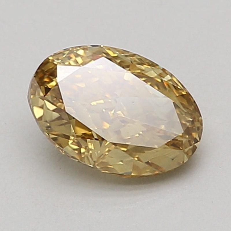 1.42 Ct Oval Lab Diamond  Fancy Vivid Gray Yellow  VS1   IGI