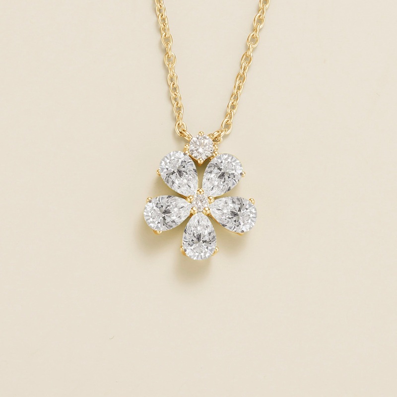 Florea Gold Necklace Set With Diamonds