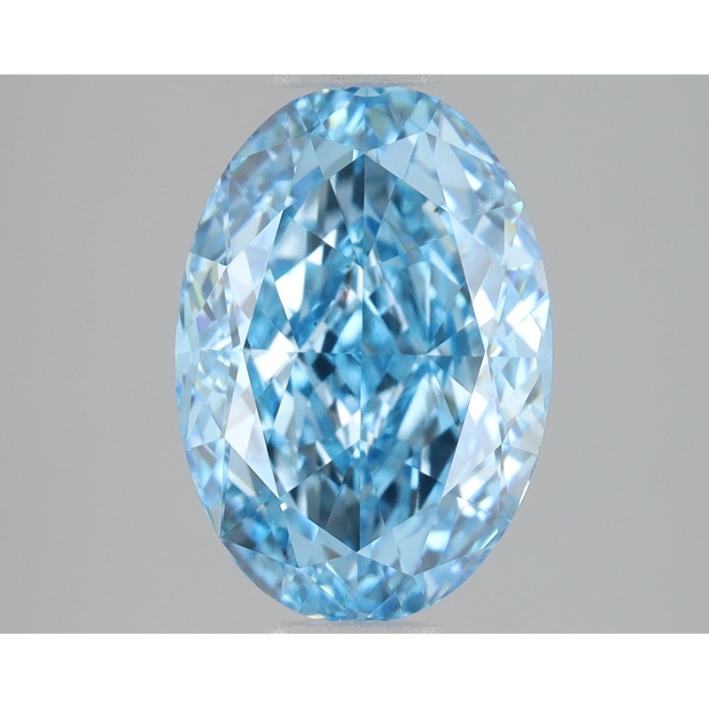 2.99 Ct Oval Lab Diamond  Fancy Vivid Blue  VS1   IGI