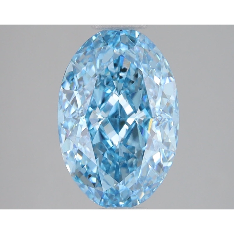 3.01 Ct Oval Lab Diamond  Fancy Vivid Blue  SI1   IGI