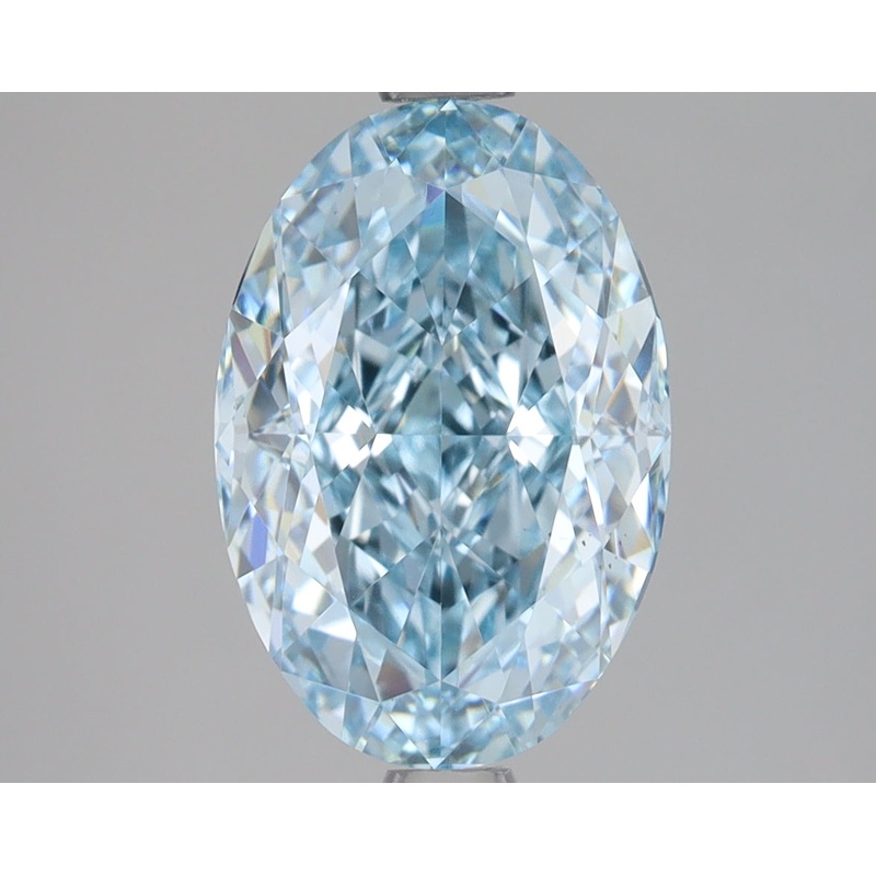 3.02 Ct Oval Lab Diamond  Fancy Intense Blue  VS2   IGI