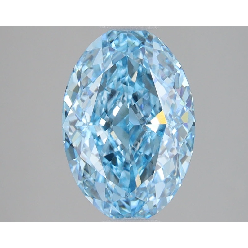 3.02 Ct Oval Lab Diamond  Fancy Vivid Blue  VS2   IGI