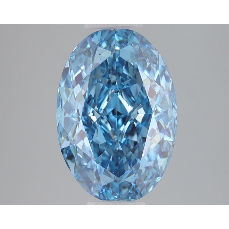3.03 Ct Oval Lab Diamond  Fancy Vivid Blue  VS2   IGI