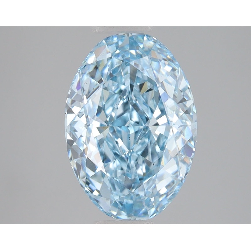 3.04 Ct Oval Lab Diamond  Fancy Intense Blue  VS1   IGI