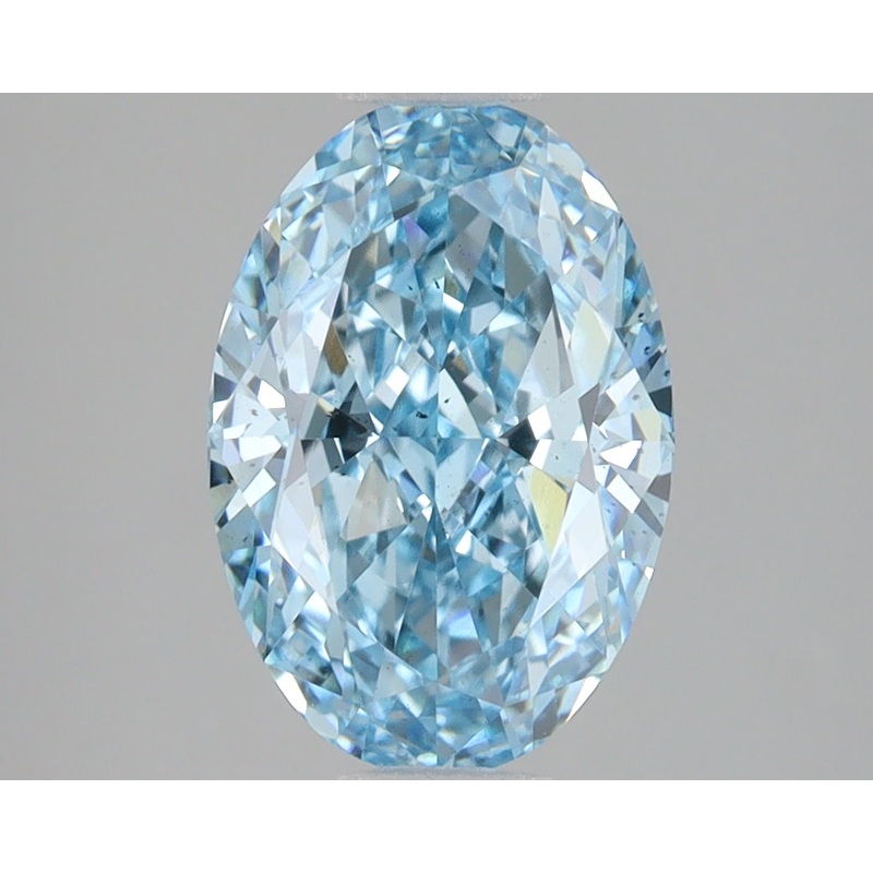 3.04 Ct Oval Lab Diamond  Fancy Vivid Blue  SI1   IGI