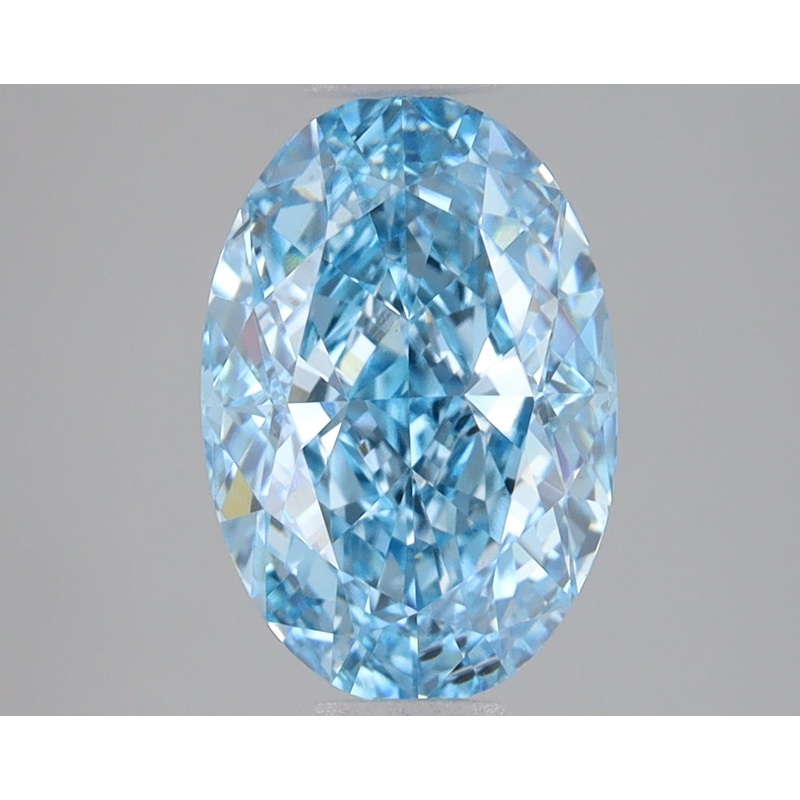 3.04 Ct Oval Lab Diamond  Fancy Vivid Blue  VS2   IGI