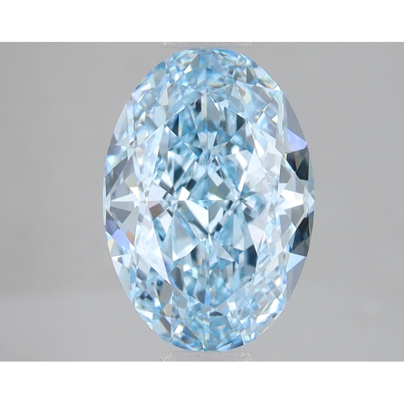 3.07 Ct Oval Lab Diamond  Fancy Vivid Blue  VS1   IGI