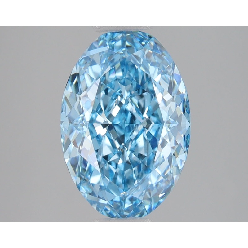 3.08 Ct Oval Lab Diamond  Fancy Vivid Blue  VS1   IGI