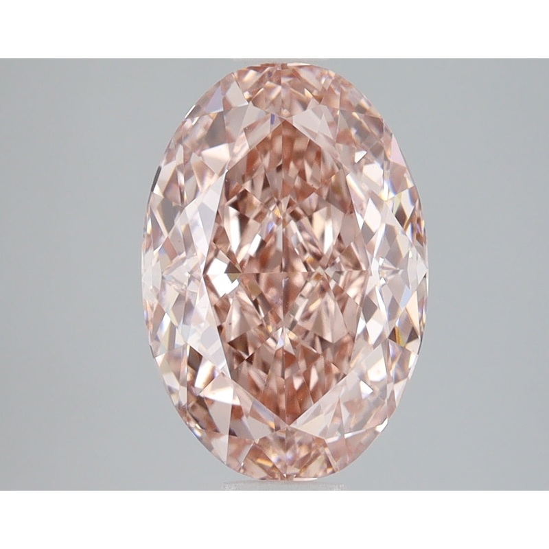 3.78 Ct Oval Lab Diamond  Fancy Intense Pink  VS1   IGI